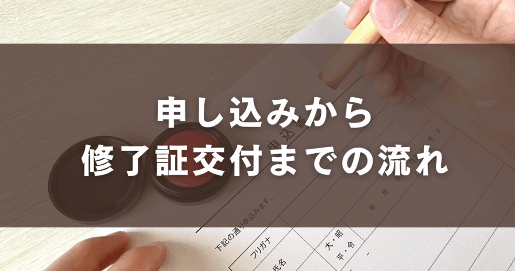 申し込みから 修了証交付までの流れ